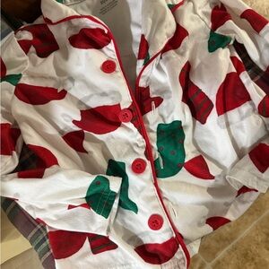 Carter's Kids Button Down Shirt with Red and Green Patterns
